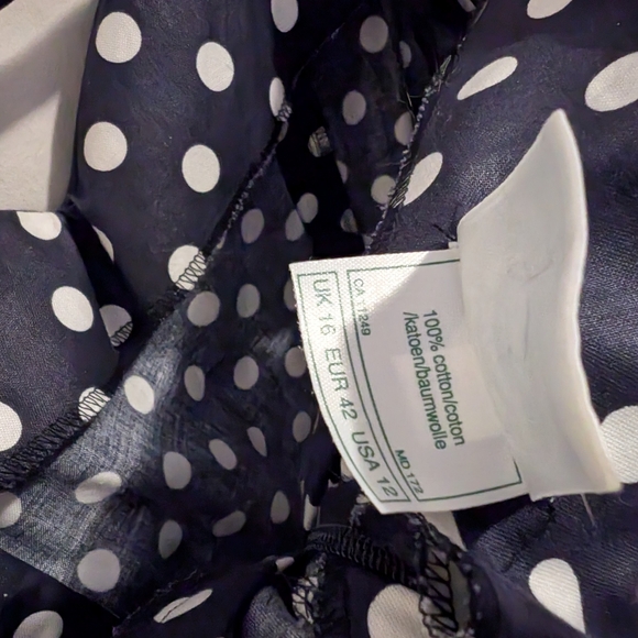 Vintage LAURA ASHLEY Dress 12 Corset Black White Polka Dot Rockabilly Pinup 80s - Picture 5 of 7